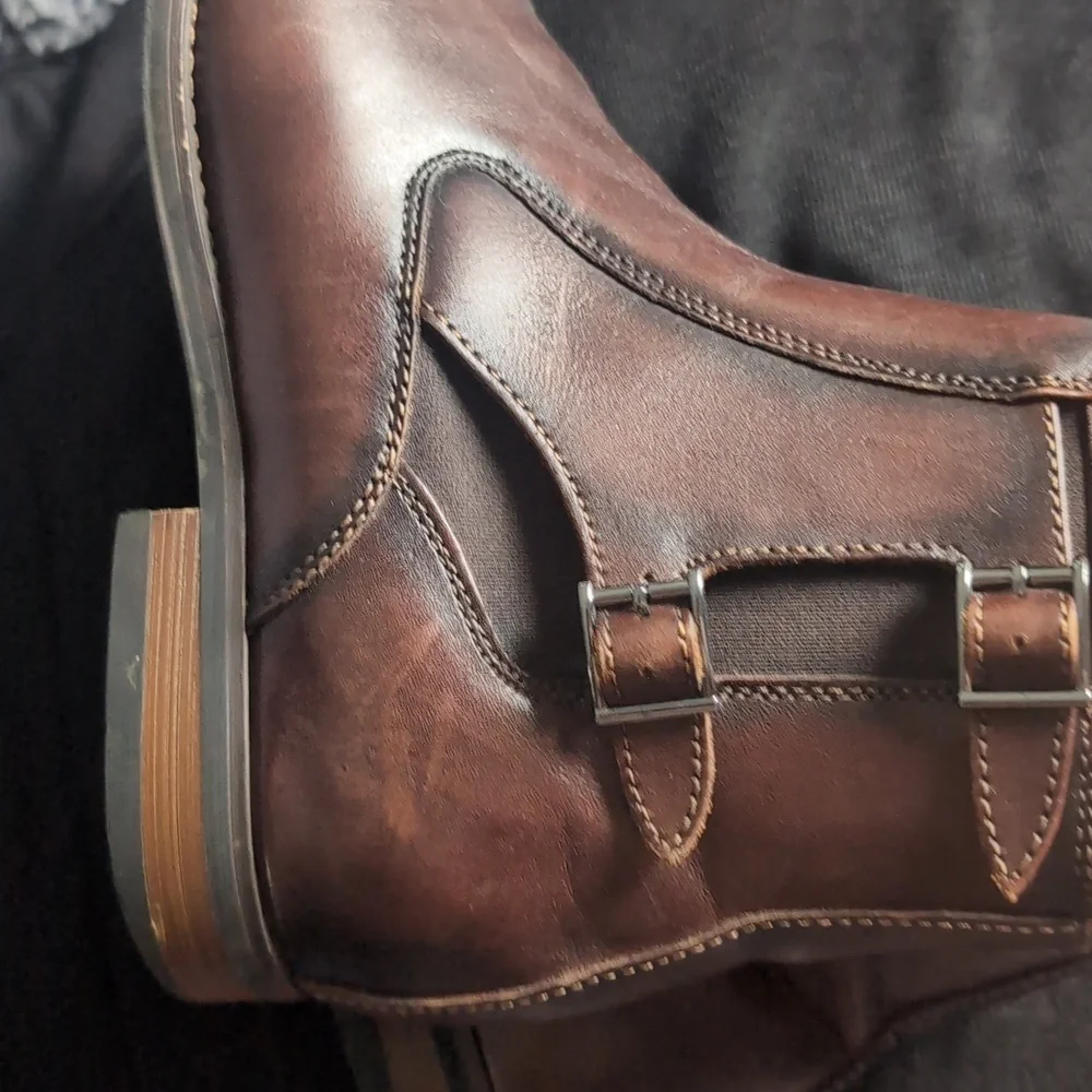 La Milano Italian Chelsea Boots Men Leather, Side Zipper SIZE 9.5